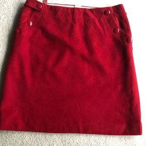 J Crew Red Wool Skirt
